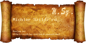 Michler Szilárd névjegykártya
